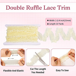 10 Yards Polyester Pleated Elastic Lace Trim&nbsp;SRIB-TA0001-23C