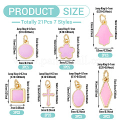 21Pcs 7 Styles Brass Enamel Charms&nbsp;KK-TA0003-19B
