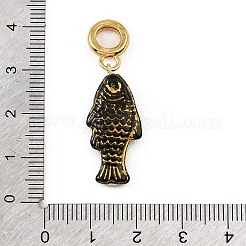 Brass Resin & Enamel European Dangle Charms&nbsp;KK-CBA217A-07G-02