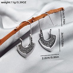 Retro Alloy Hoop Earrings&nbsp;WG3CD9F-01