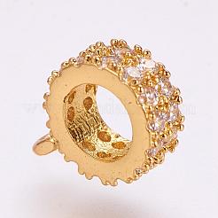 Brass Micro Pave Cubic Zirconia Tube Bails&nbsp;ZIRC-E119-04G