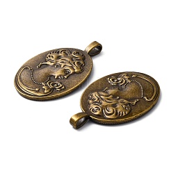 Tibetan Style Alloy Pendant Cabochon Settings&nbsp;X-TIBEP-5342-AB-FF