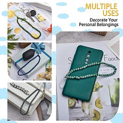 Synthetic Turquoise and Iron Alloy Lobster Claw Clasp Keychain&nbsp;HJEW-SW00007-08