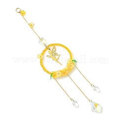 Glass & Acrylic Suncatcher with Brass Cable Chains & 201 Stainless Steel Pendants&nbsp;HJEW-JM04987-01