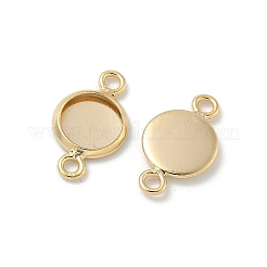 Flat Round Brass Connector Cabochon Settings&nbsp;KK-K414-13G-G