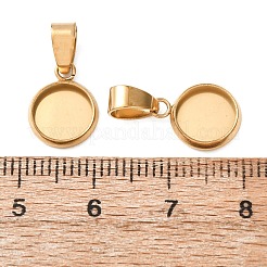 304 Stainless Steel Pendant Cabochon Settings&nbsp;STAS-L282-010G-02