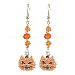 Halloween Gingerbread Man/Pumpkin/Witch Hat Alloy Enamel Dangle Earrings for Women&nbsp;EJEW-JE05897