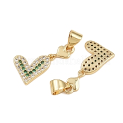Brass Micro Pave Cubic Zirconia Pendants&nbsp;KK-C132-14G