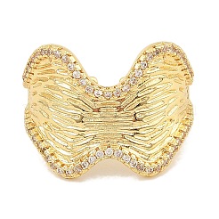 Brass Micro Pave Cubic Zirconia Cuff Rings&nbsp;RJEW-S392-20G