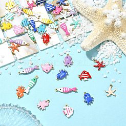 40Pcs 4 Styles 304 Stainless Steel Enamel Charms&nbsp;STAS-CJ0003-27