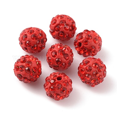 Polymer Clay Rhinestone Beads&nbsp;RB-WH0008-01A-1