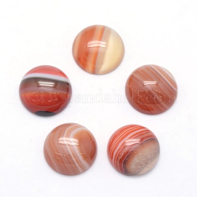 Natural Banded Agate Cabochons&nbsp;G-P393-R40-12mm-1