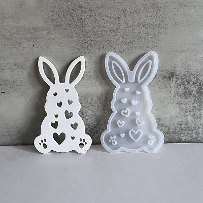 Easter Theme Rabbit with Heart Pattern DIY Silicone Table Lamp Molds&nbsp;SIMO-G008-02C-1