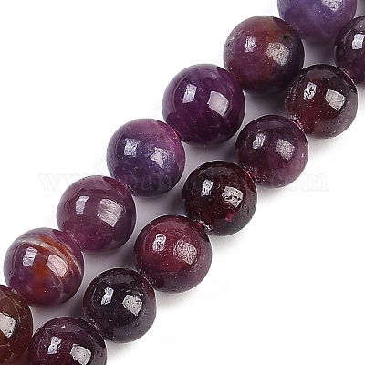 Natural Gemstone Ruby Round Beads Strands&nbsp;G-O017-7mm-06-1