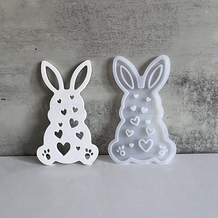 Easter Theme Rabbit with Heart Pattern DIY Silicone Table Lamp Molds SIMO-G008-02C-1