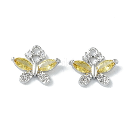 Wholesale Brass Micro Pave Clear Cubic Zirconia Charms