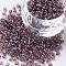 Glass Seed Beads, Trans. Colours Lustered, Round, Rosy Brown, 3mm, Hole: 1mm, about 2222pcs/100g