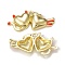 Rack Plating Alloy Enamel Pendants, Golden, Double Heart Charm, Tomato, 19x39x4mm, Hole: 2mm