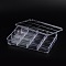 Clear Plastic Storage Container With Lid, 12 Compartments, 14.5cm wide, 23cm long, 3.6cm high