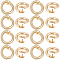 Brass Snap Clasps, Ring, Real 18K Gold Plated, 7.5mm, 30pcs