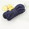 Braided PU Leather Cords, Round, Midnight Blue, 4mm, about 2.19 Yards(2m)/Bundle