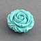 Synthetic Coral Beads, Double Sided Rose, Dyed, Turquoise, 24x13mm, Hole: 1.5mm