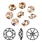 Pointed Back & Back Plated K9 Glass Rhinestone Cabochons, Grade A, Faceted, Flat Round, Light Colorado Topaz, 10x5mm
