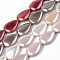 Electroplate Natural Freshwater Shell Beads Strands, Teardrop, Mixed Color, 18x13x4mm, Hole: 1mm, about 23pcs/strand, 16.14 inch(41cm)