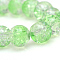 Baking Paint Crackle Glass Beads Strands, Round, Light Green, 4mm, Hole: 1.1~1.3mm, about 200pcs/strand, 31.4 inch