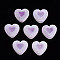 Flocky Acrylic Beads, Bead in Bead, Heart, Medium Orchid, 16x18x11mm, Hole: 2mm