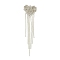 Brass Rhinestone Pendants, Cadmium Free & Lead Free, Heart Tassel, Clear, 78x18.5x2mm, Hole: 1.6mm
