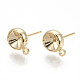 Brass Stud Earring Settings&nbsp;KK-Q750-070D-G-1