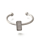 304 Stainless Steel Open Cuff Ring Components&nbsp;STAS-M057-01A-P-2