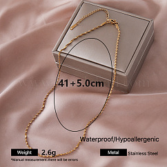 Vintage 304 Stainless Steel Singapore Chain Necklaces, Golden, Golden, 16.14 inch(41cm)