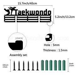 Word Taekwondo Fashion Iron Medal Hanger Holder Display Wall Rack&nbsp;ODIS-WH0021-032