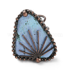 Triangle Synthetic Turquoise Adjustable Rings&nbsp;RJEW-A041-07R