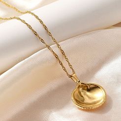 Summer Beach 304 Stainless Steel Pendant Rope Chain Necklaces for Women&nbsp;STAS-Z108-01G-04