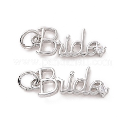 Rack Plating Brass Micro Pave Cubic Zirconia Pendants&nbsp;KK-C008-12P