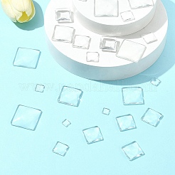 48Pcs 6 Styles Transparent Square Glass Cabochons&nbsp;GGLA-FS0001-06