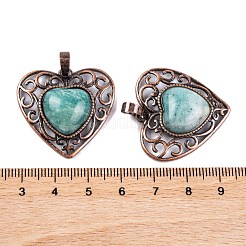 Natural Amazonite Peach Love Heart Pendants&nbsp;G-G158-01-11