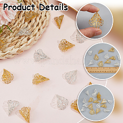 40Pcs 2 Colors Brass Bead Caps&nbsp;IFIN-SC0001-97