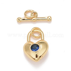Brass Cubic Zirconia Toggle Clasps&nbsp;KK-M229-56G