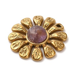 Natural Amethyst Flower Pendants&nbsp;STAS-R009-05G-04