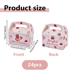 12Pcs Strawberry Printed Cardboard Candy Tote Boxes&nbsp;CON-WH0086-223-1