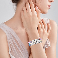 8Pcs 8 Colors Polymer Clay Beaded Stretch Bracelets&nbsp;BJEW-SW00147