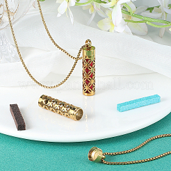 2Pcs 2 Styles Stainless Steel Perfume Bottle Necklaces&nbsp;NJEW-PH0001-50