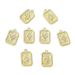8Pcs 4 Styles Brass Micro Pave Cubic Zirconia Pendants&nbsp;KK-CJ0003-82