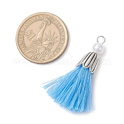 5Pcs 5 Colors Handmade Polycotton(Polyester Cotton) Tassel Pendants&nbsp;PALLOY-JF04471