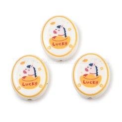 Printed Handmade Porcelain Beads&nbsp;PORC-B009-01