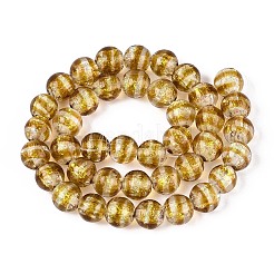 Handmade Foil Glass Beads Strands&nbsp;FOIL-N033-05G